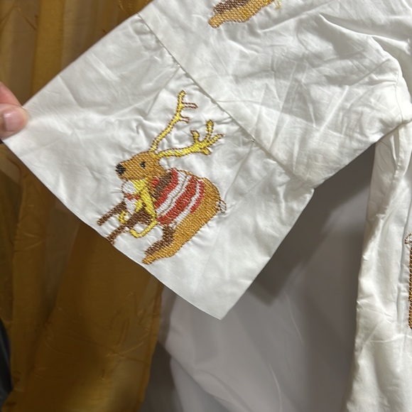 Supper Fun Dress, Embroidered Reindeer, Size S - Picture 4 of 6